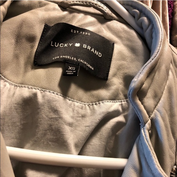 Lucky Brand light grey leather jacket - Picture 7 of 8